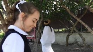 Sweet Tender Schoolgirl Riley Reid In A Skirt Gets Her Ass Fucked By A Horn