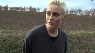 Short Hair Blonde Without Clothing Found Help In Van Where Fuck Big Cock