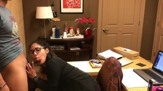 Office Slut Finishes Him Off In Her Mouth