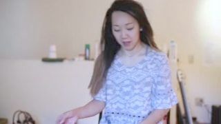 18 Year Old High School Asian Talks About Her Lord While I Sex Her Soles