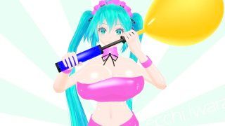 [mmd]miku Tits Expansion Pumping