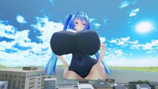 Giantess Miku Growth (mmd)