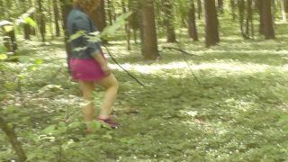Mature Of Pornhub In Mini Dress Without Panties Collects Flowers . Spring .